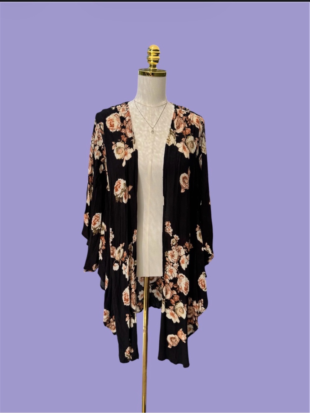 Floral Boho Flowy Boutique Kimono Cardigan M/L